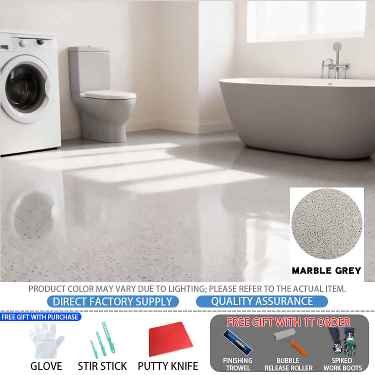 Revêtement sol en ciment époxy coloré autonivelant HYBL-HYCS_GRIS MARBRE