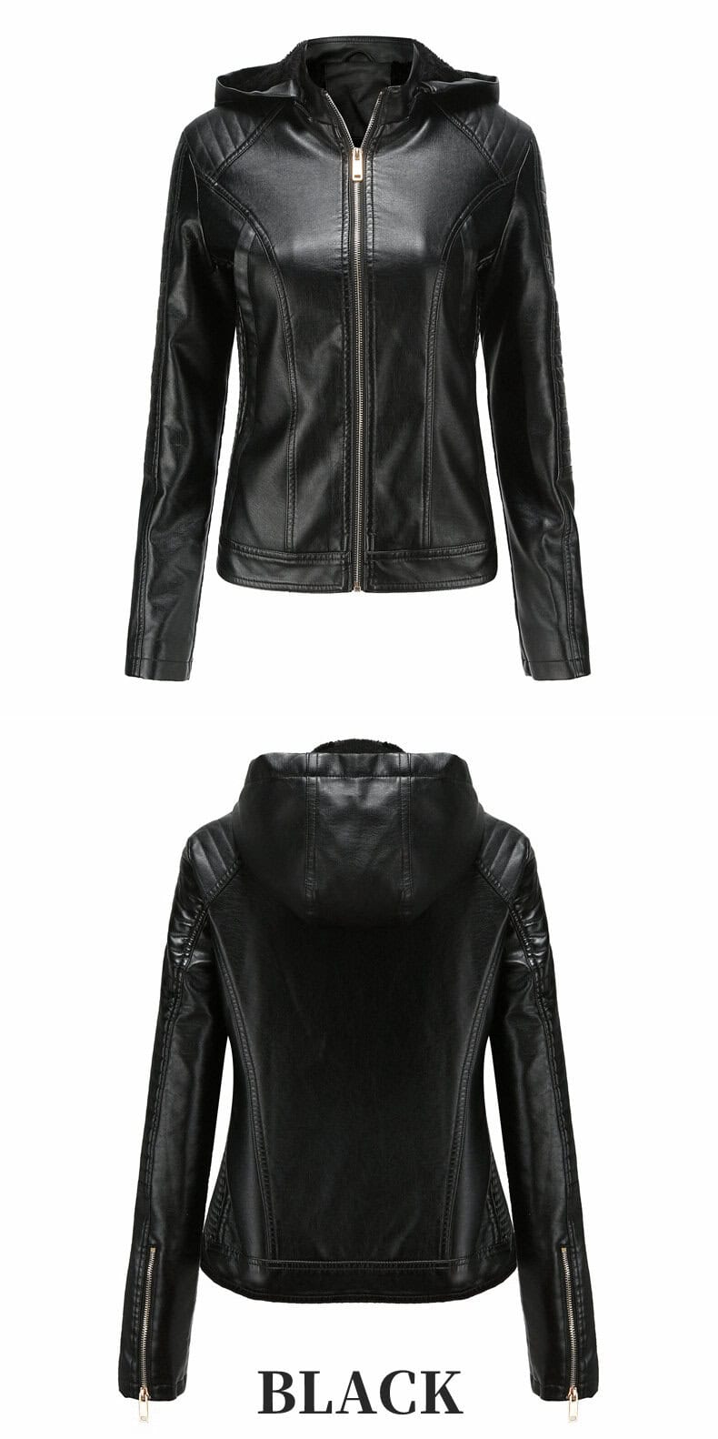 Women's fleece-lined leather jacket, plus size 6677 Demo 18