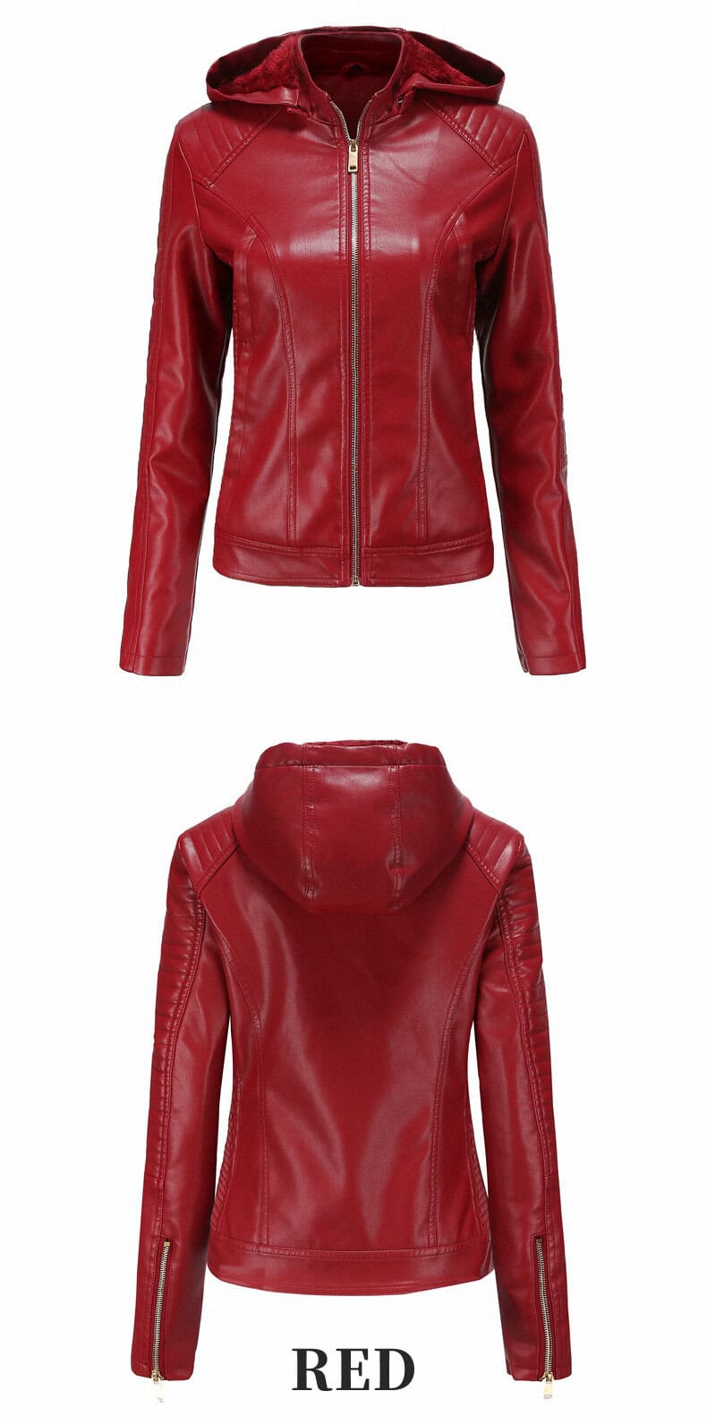 Women's fleece-lined leather jacket, plus size 6677 Demo 19