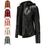 Veste en cuir femme doublée polaire grande taille 6677 n02
