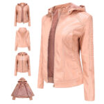 Veste en cuir femme doublée polaire grande taille 6677 n04