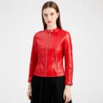 Veste en cuir femme. Veste nouvelle tendance femme F258-01