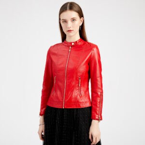 Veste en cuir femme. Veste nouvelle tendance femme F258-01