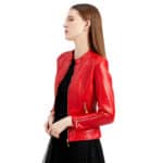 Veste en cuir femme. Veste nouvelle tendance femme F258