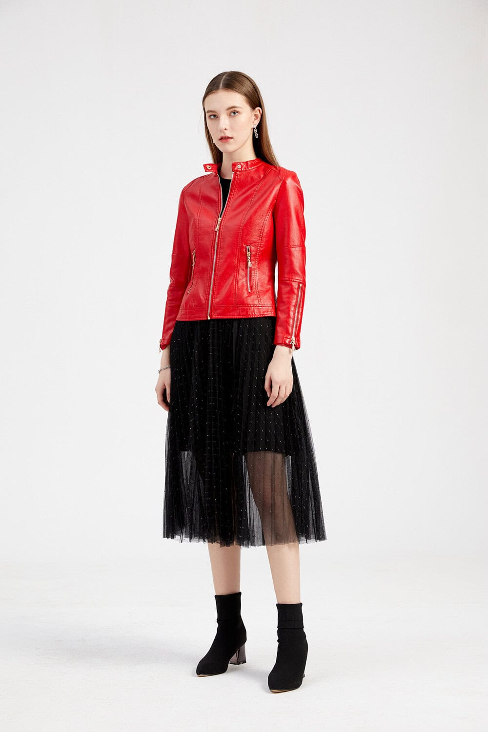 Veste en cuir femme. Veste nouvelle tendance femme F258 Demo 01