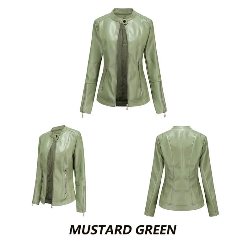 Veste en cuir femme. Veste nouvelle tendance femme F258 Demo 011