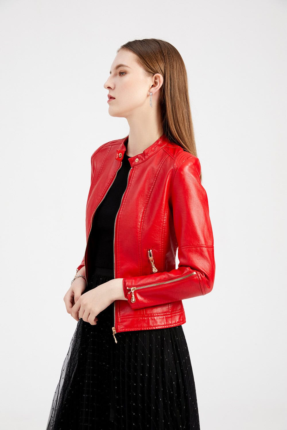 Veste en cuir femme. Veste nouvelle tendance femme F258 Demo 02