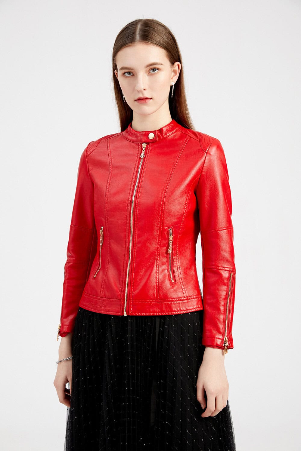 Veste en cuir femme. Veste nouvelle tendance femme F258 Demo 03