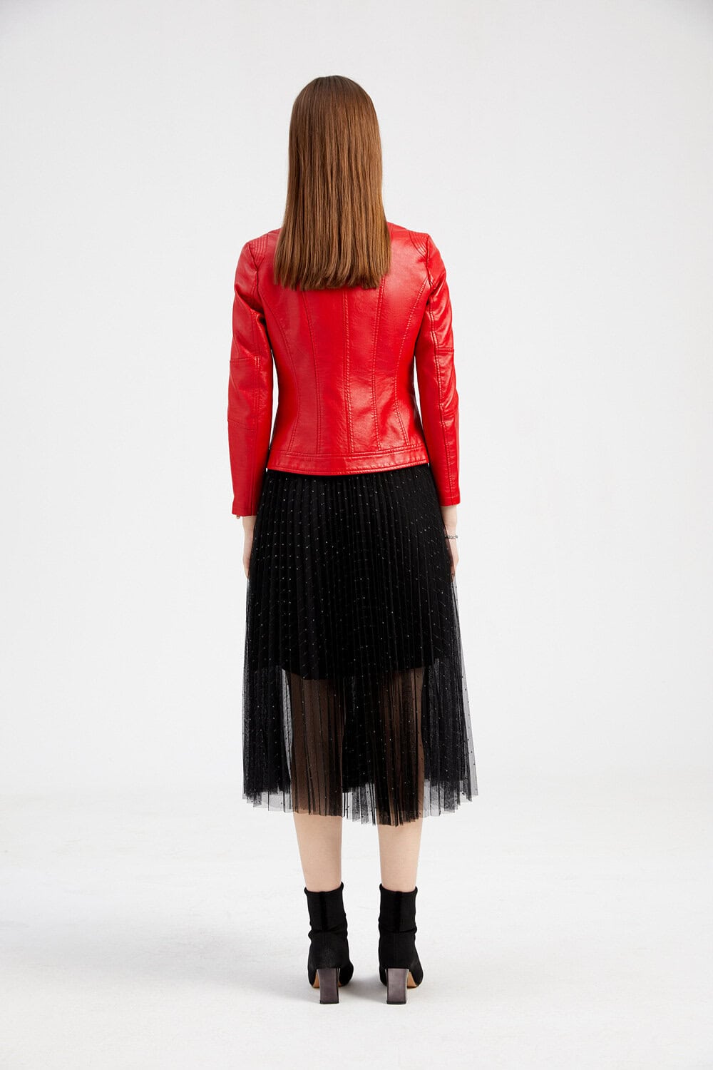 Veste en cuir femme. Veste nouvelle tendance femme F258 Demo 04