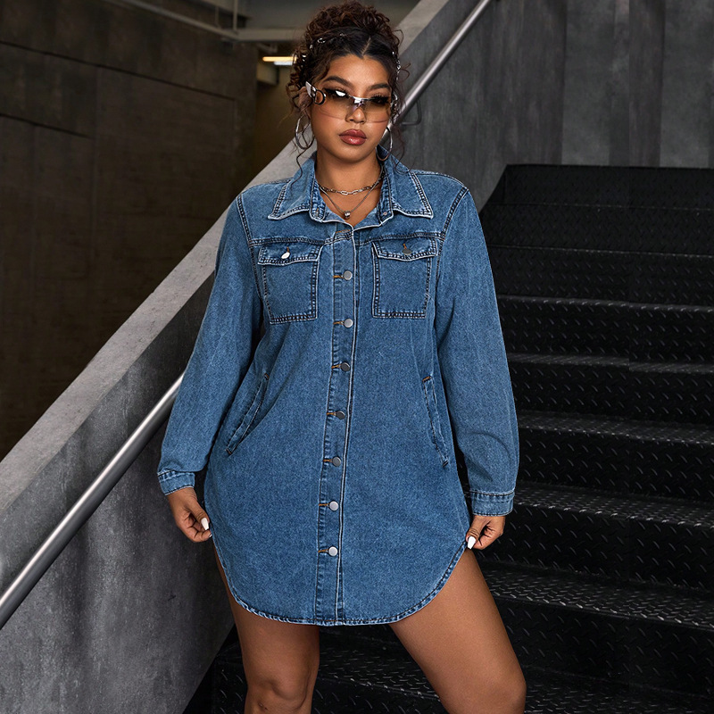 Chemise en jean femme. Chemise robe en jean ร col 218810 Demo 01 Chemise en jean femme. Chemise robe en jean ร col 218810 Demo 01