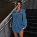 Chemise en jean femme. Chemise robe en jean à col 218810 Demo 03