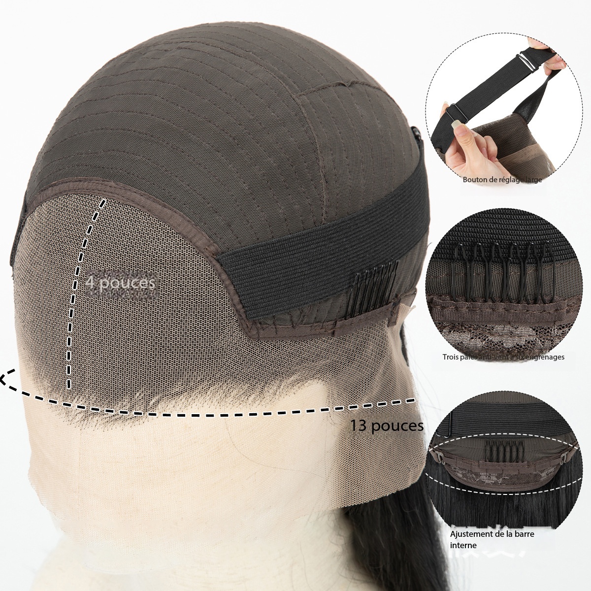 Lace wig made of high-protein biosynthetic fiber 134 ALW-201&1B-02
