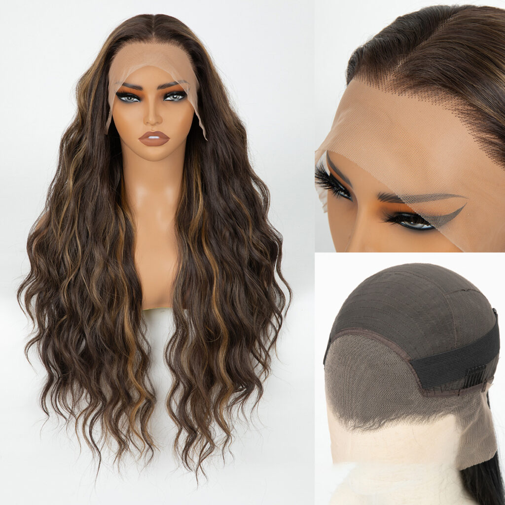 Lace wig made of biosynthetic fiber with piano waves - 204&6TT6H27-004