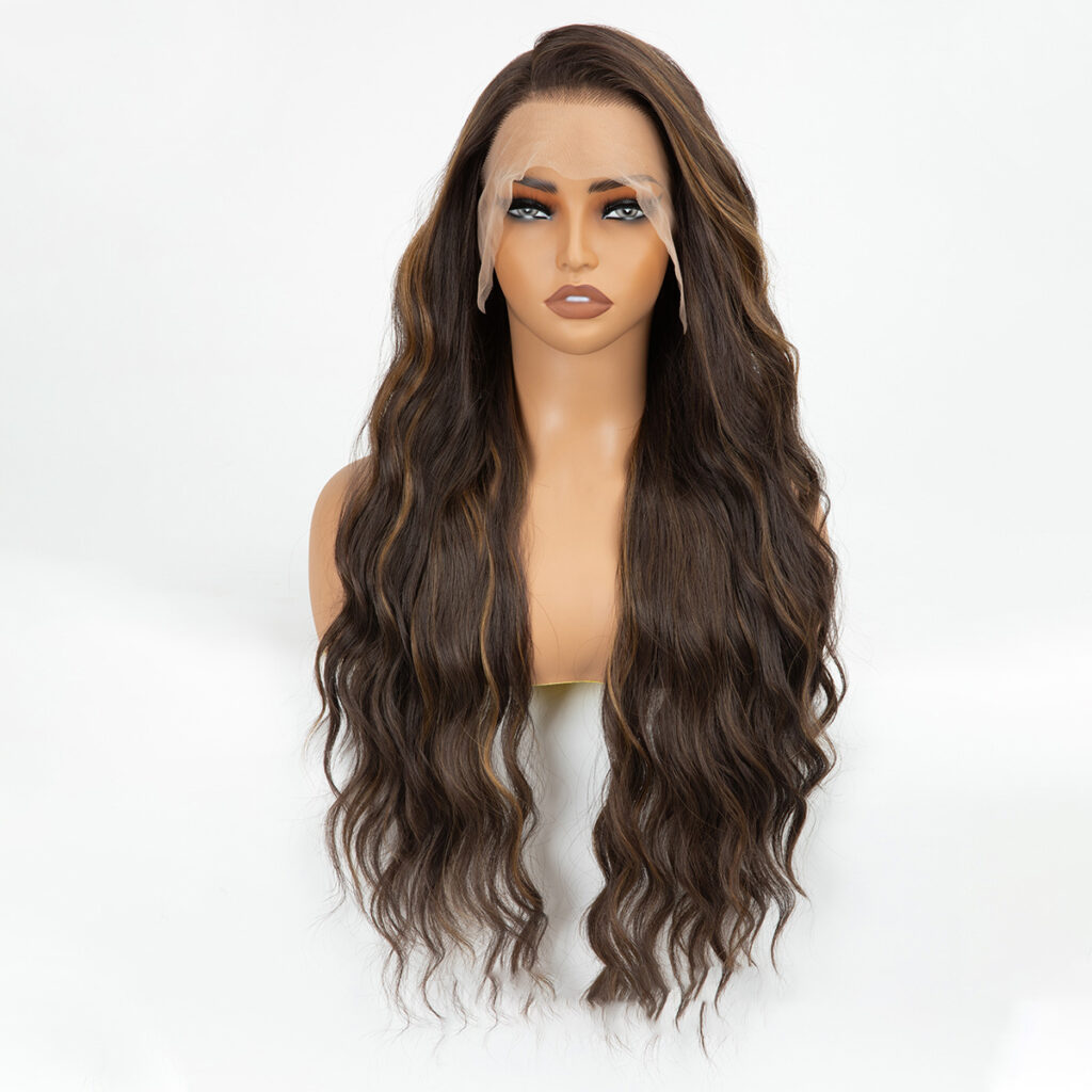 Lace wig made of biosynthetic fiber with piano waves - 204&6TT6H27-005