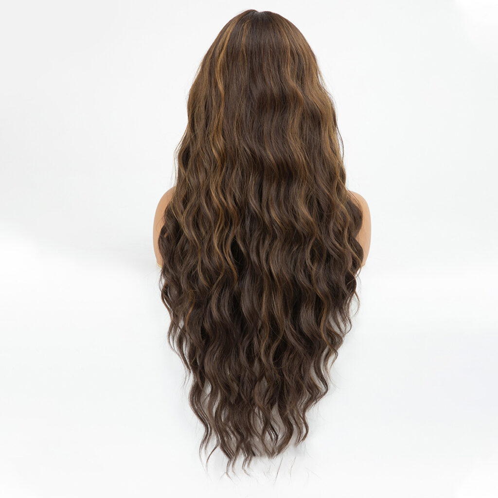 Lace wig made of biosynthetic fiber with piano waves - 204&6TT6H27-006