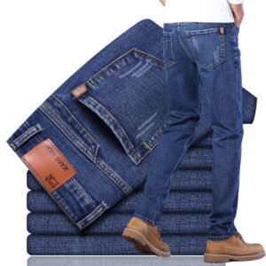 Pantalon en denim stretch homme à coupe droite 02
