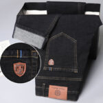 Pantalon jean denim extensible homme 816-982 Noir haut de gamme