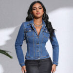 Veste en jean femme, à manches longues 218619-03n