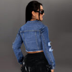 Veste en jean femme, sexy, style élégant, denim femme. 218753-3