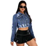 Veste en jean femme, sexy, style élégant, denim femme. 218753-4