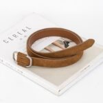 Ceinture cuir femme à boucle carrée, mode rétro 27954-1