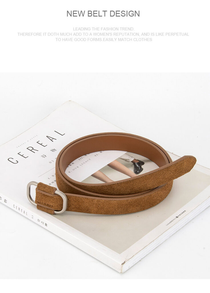 <br/>Women's Leather Belt with Square Buckle, Retro Style 27954 Demo 011