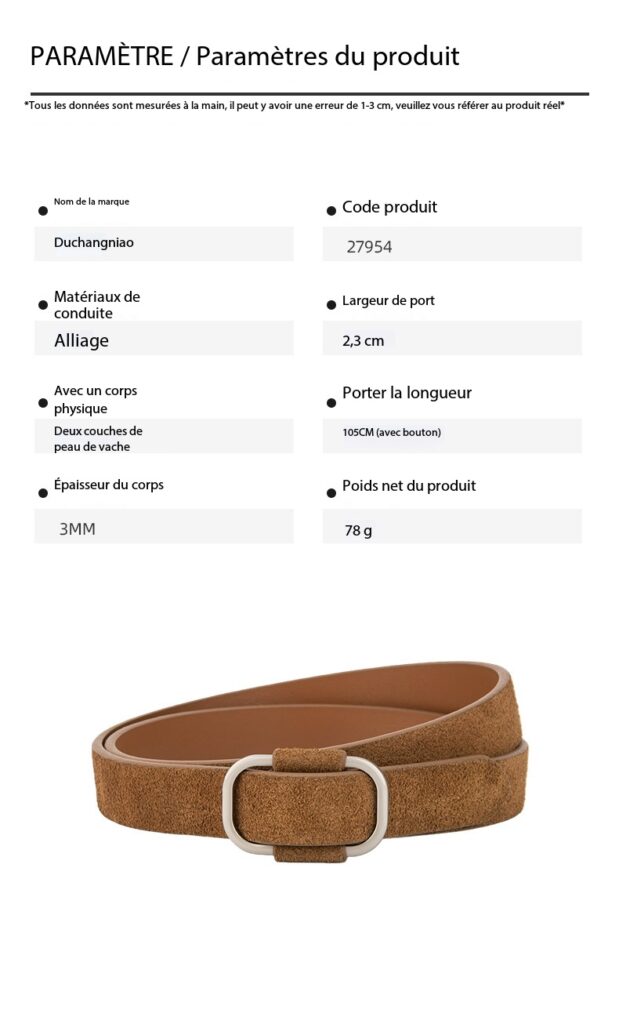 Women's Leather Belt with Square Buckle, Retro Style 27954 Demo 02