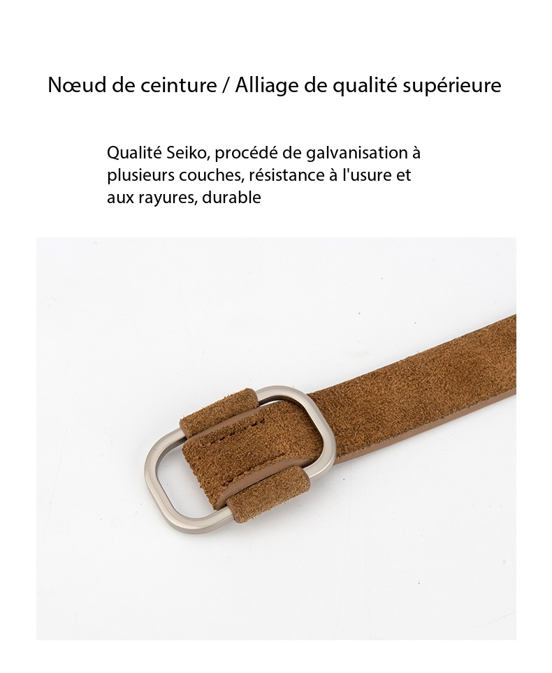 Women's Leather Belt with Square Buckle, Retro Style 27954 Demo 06