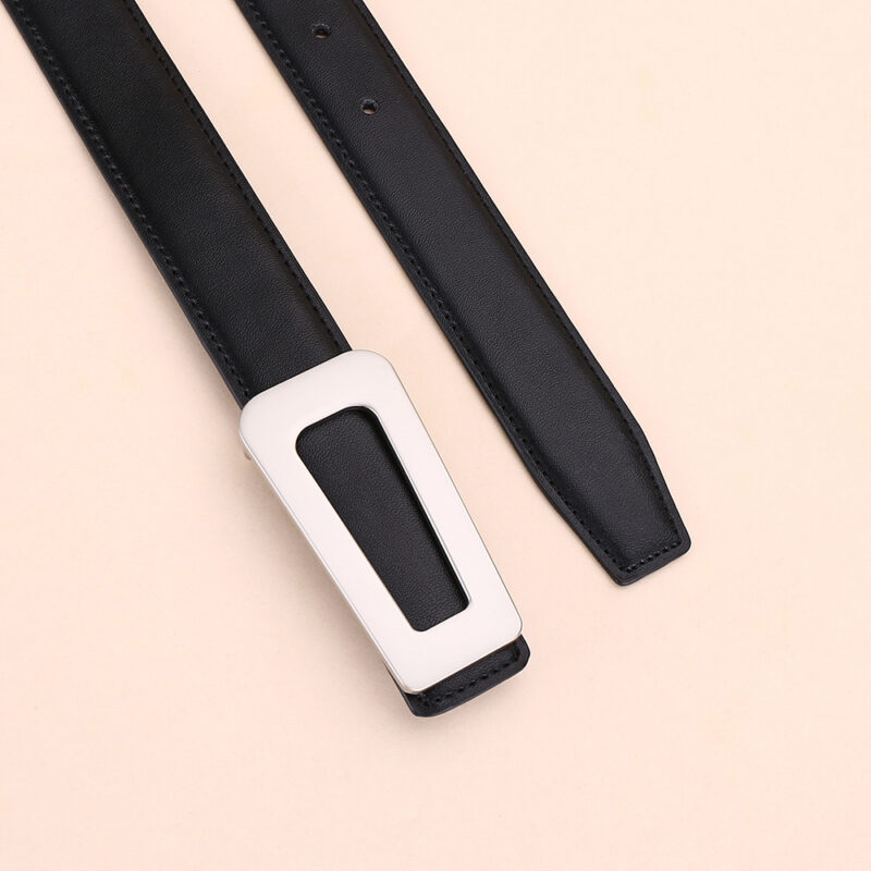 Ceinture cuir femmes, ceinture polyvalente haut de gamme Carré de taille 3.0-01