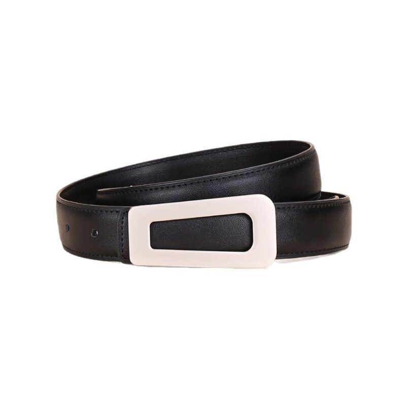 Ceinture cuir femmes, ceinture polyvalente haut de gamme Carré de taille 3.0-02