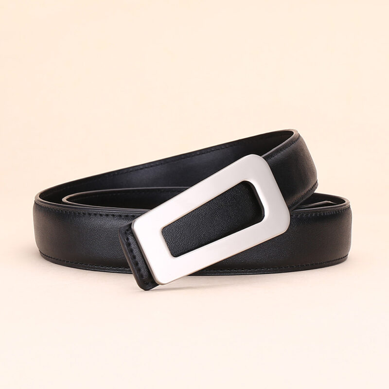 Ceinture cuir femmes, ceinture polyvalente haut de gamme Carré de taille 3.0-03