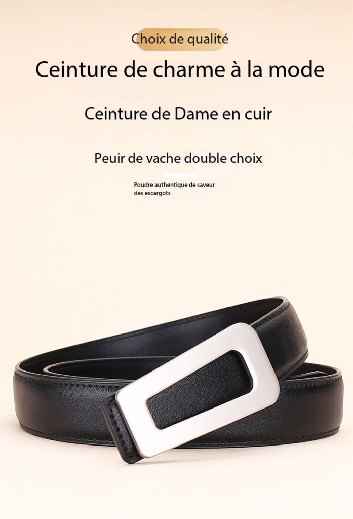 Ceinture cuir femmes, ceinture polyvalente haut de gamme Carré de taille 3.0 Demo 02