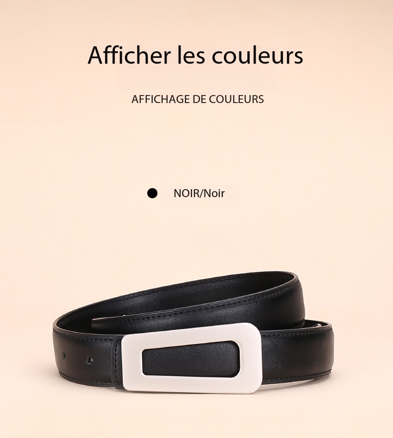 Ceinture cuir femmes, ceinture polyvalente haut de gamme Carré de taille 3.0 Demo 06