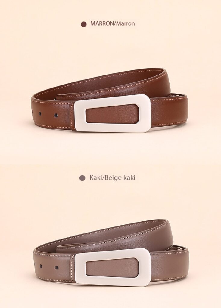 Ceinture cuir femmes, ceinture polyvalente haut de gamme Carré de taille 3.0 Demo 07