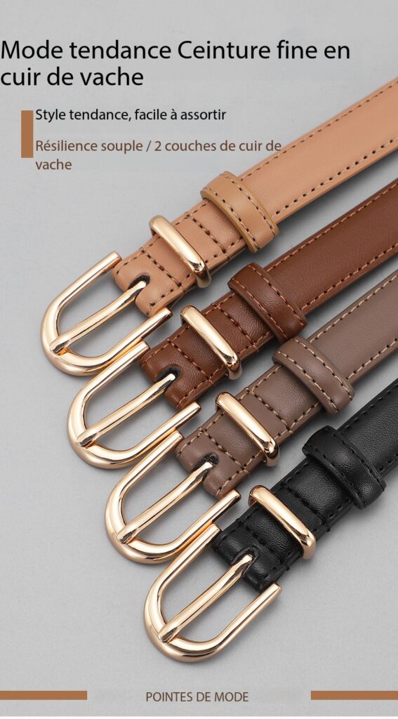 Ceinture cuir pour femmes, ceinture en cuir de vachette 2002 Demo 01
