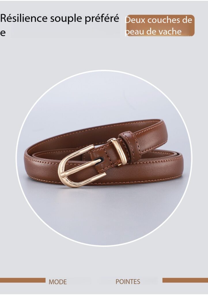 Ceinture cuir pour femmes, ceinture en cuir de vachette 2002 Demo 03