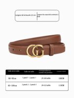 Ceinture en cuir femme, design haut de gamme 2035-01 Caramel [2,3 de large]