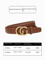 Ceinture en cuir femme, design haut de gamme 2035-01 Caramel [largeur 2,8]