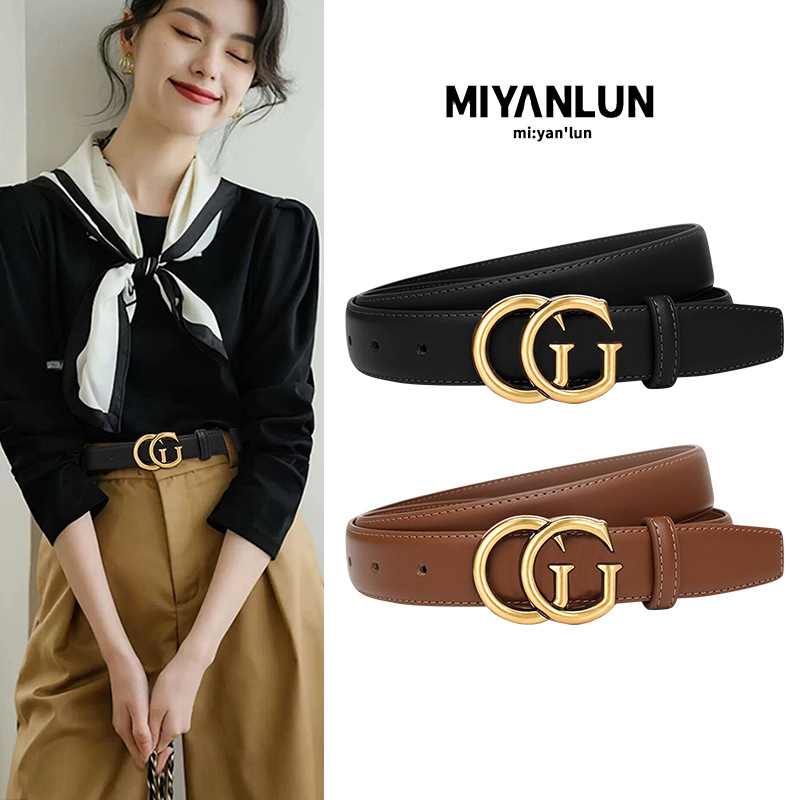 Ceinture en cuir femme, design haut de gamme 2035-01