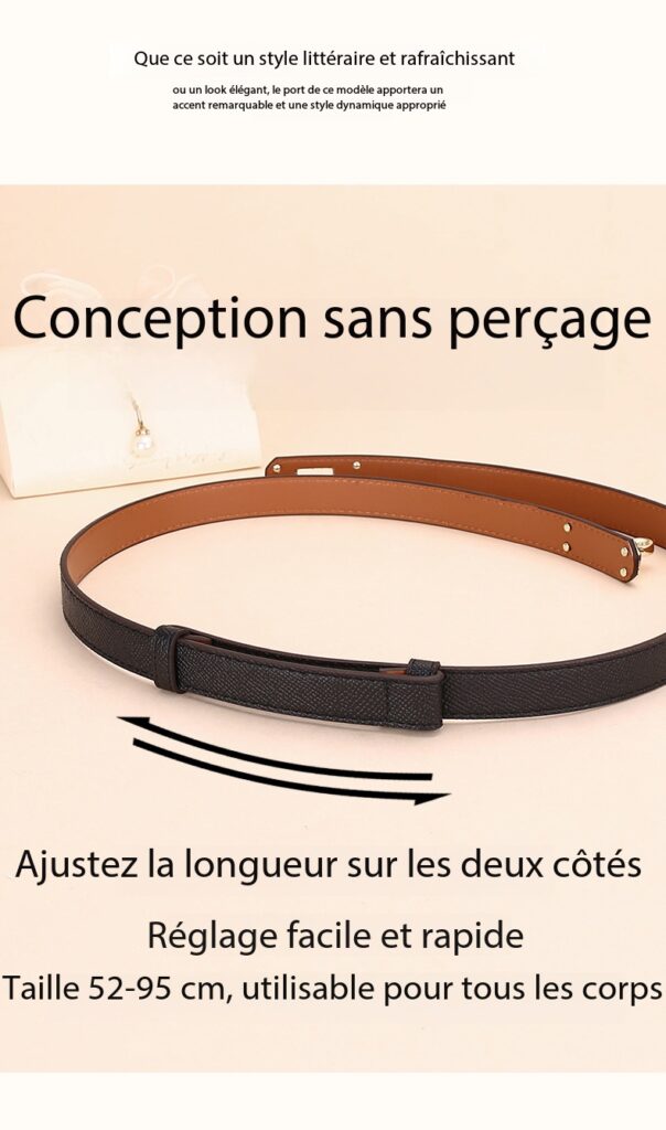 Women's Leather Belt, Slim, High-End AMS Demo 012