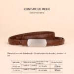 Ceinture en cuir femmes haute couture 1.5 Tablette - 001 Brun court