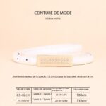 Ceinture en cuir femmes haute couture 1.5 Tablette Double rangée en losange blanc