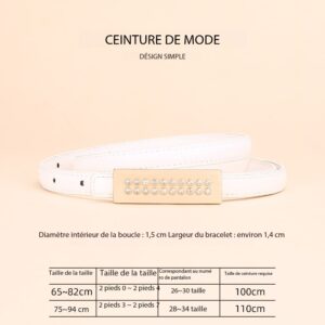 Ceinture en cuir femmes haute couture 1.5 Tablette Double rangée en losange blanc