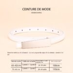 Ceinture en cuir femmes haute couture 1.5 Tablette Long blanc