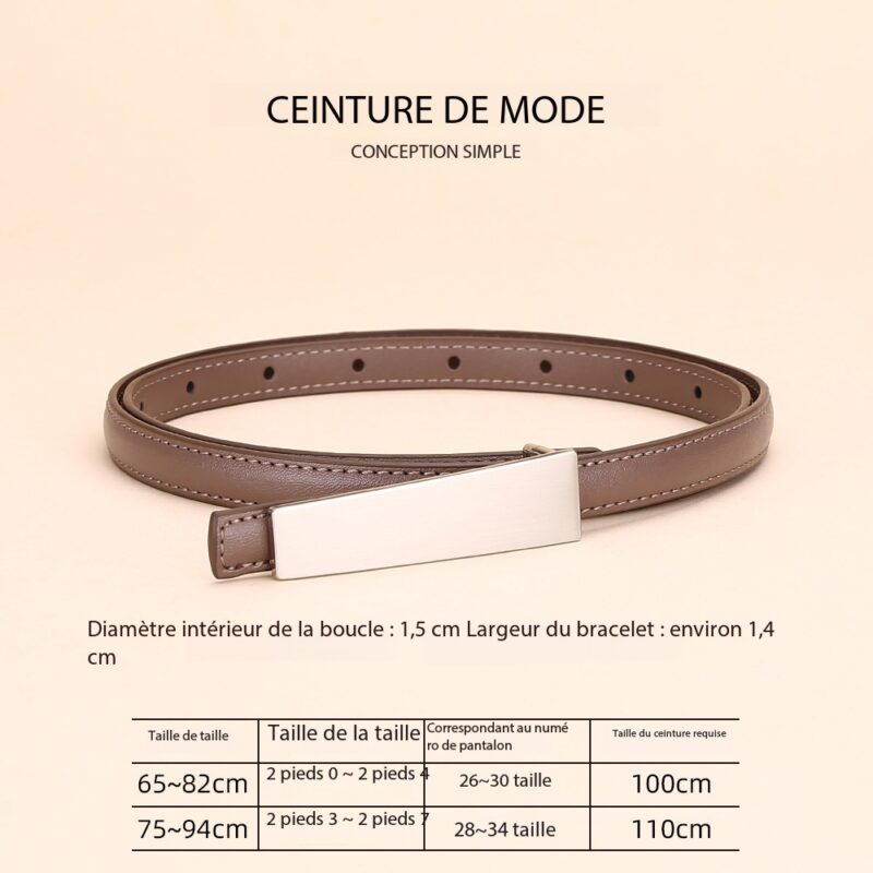 Ceinture en cuir femmes haute couture 1.5 Tablette Long kaki
