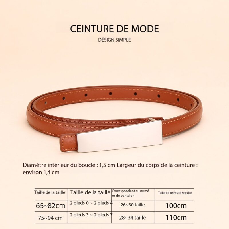 Ceinture en cuir femmes haute couture 1.5 Tablette Long orange