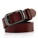 Ceinture en cuir, vintage et polyvalente. haut de gamme 30086 - Café