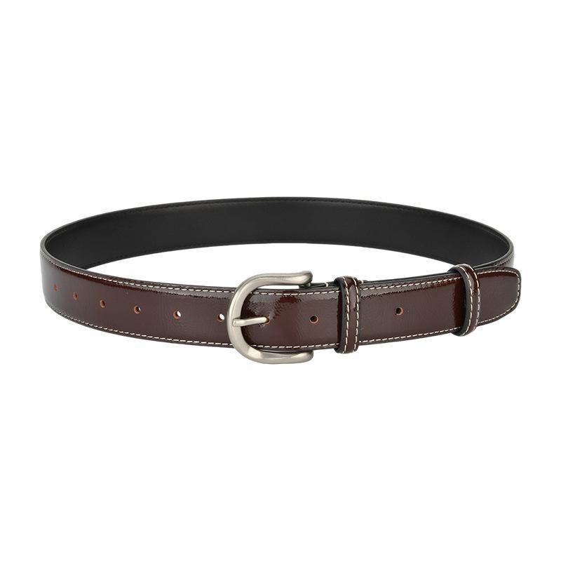 Ceinture vintage en cuir vintage haut de gamme, mixte 38026-04