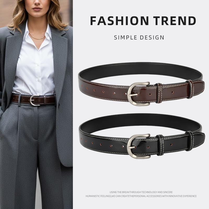 Ceinture vintage en cuir vintage haut de gamme, mixte 38026