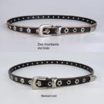 Ceintures femme en cuir riveté, haut de gamme 21505-03